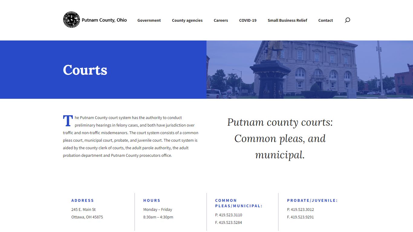 Putnam County Ohio - Courts